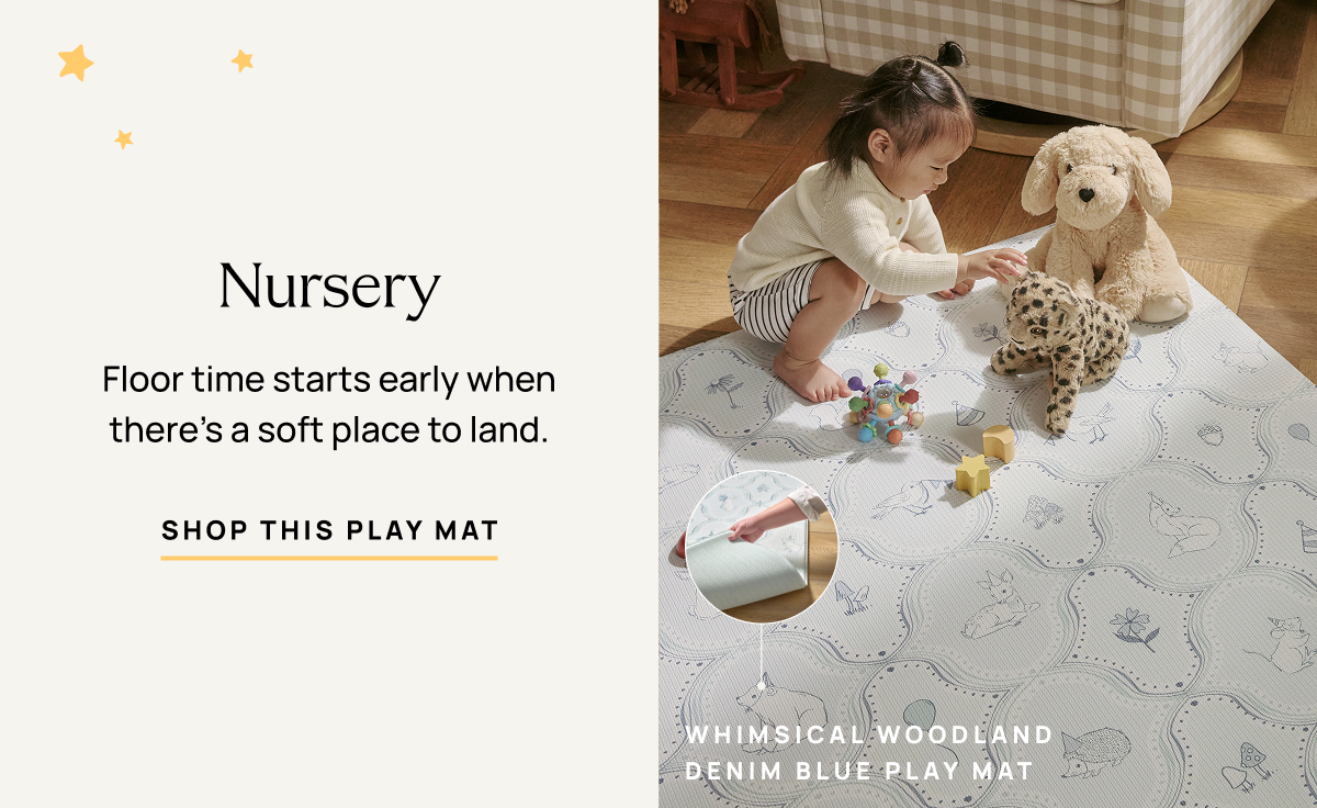 Whimsical Woodland Denim Blue Play Mat | Shop This Play Mat 