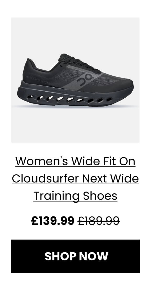 Women's Wide Fit On Cloudsurfer Next Wide Training Shoes £139.99