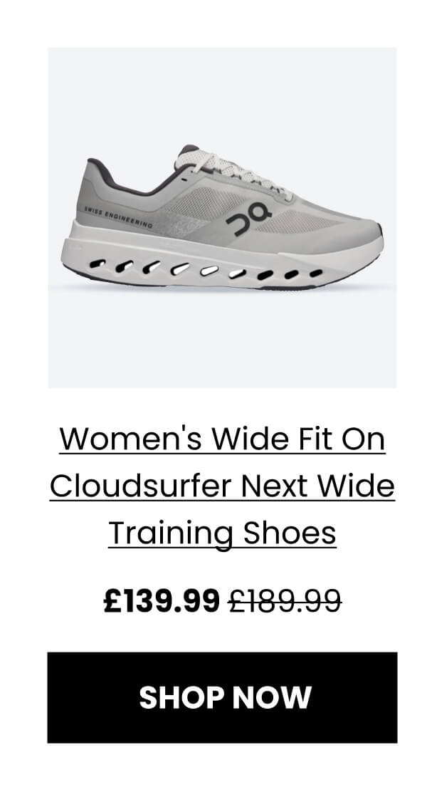 Women's Wide Fit On Cloudsurfer Next Wide Training Shoes £139.99