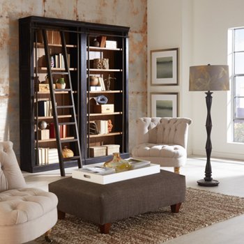 Tuscan 2-piece Bookcase Wall and Ladder