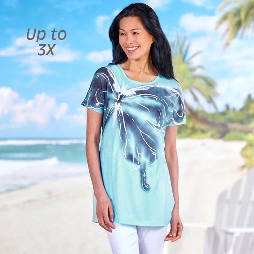 Image of Graphic Print Tunic Top