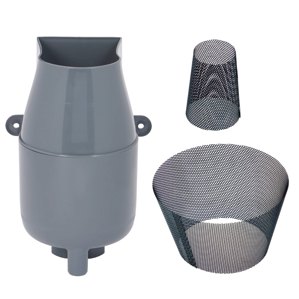 Gutter Mate Diverter & Filter in Grey & Fine Mesh Insert Bundle