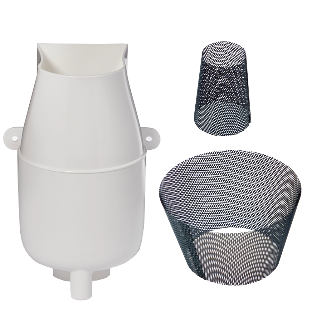 Gutter Mate Diverter & Filter in White & Fine Mesh Insert Bundle