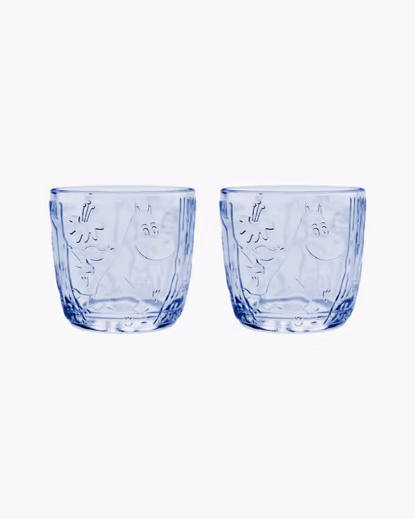 Moomin bicchiere, 28 cl, 2 pz, blu acquamarina