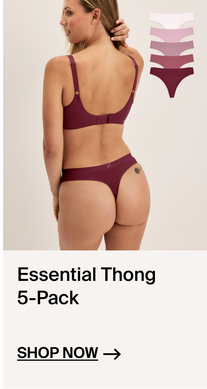 Essential No-Show Thong 5-Pack
