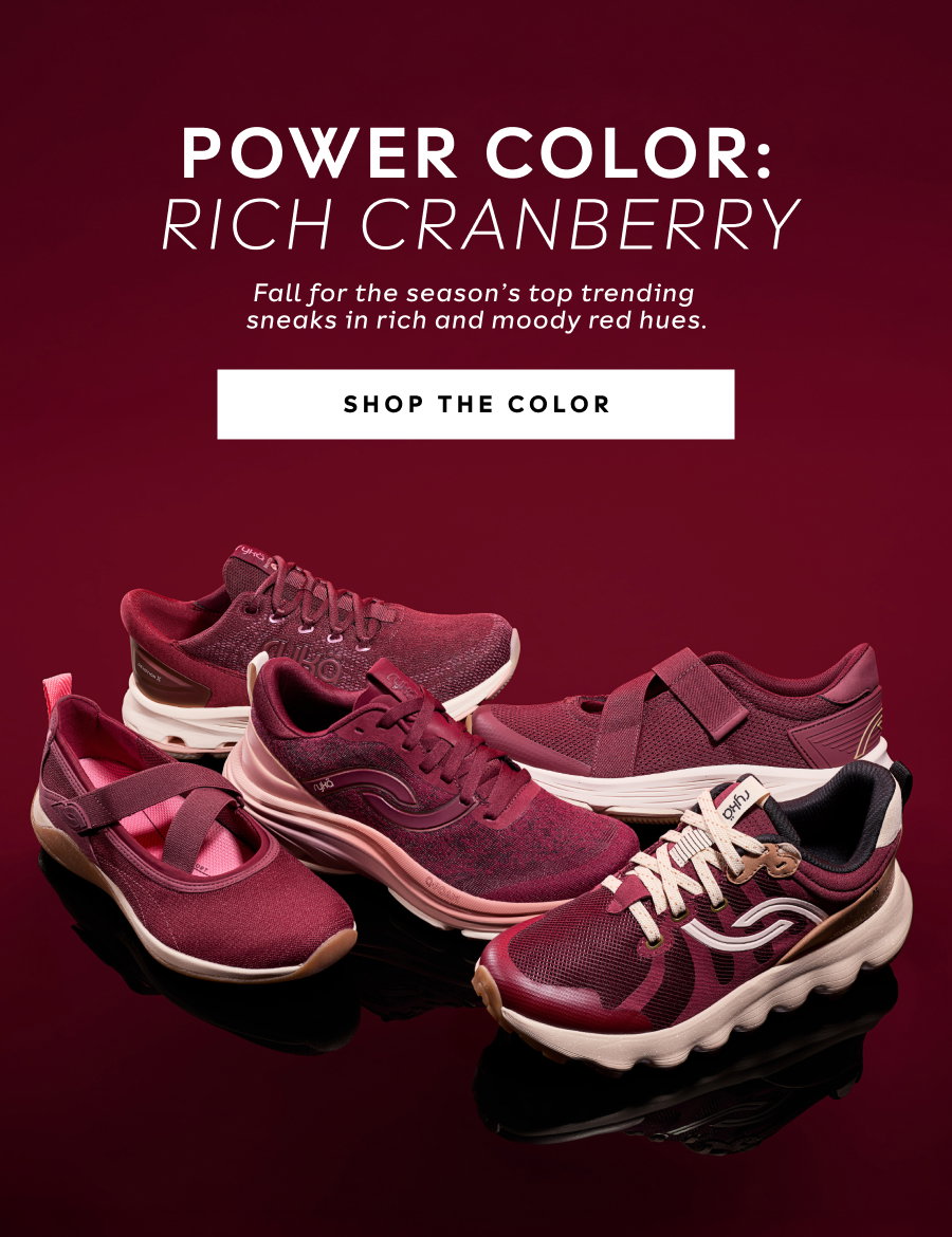 Power Color: Rich Cranberry | Fall For The Season’s Top Trending Sneaks In Rich And Moody Red Hues. | Shop The Color
