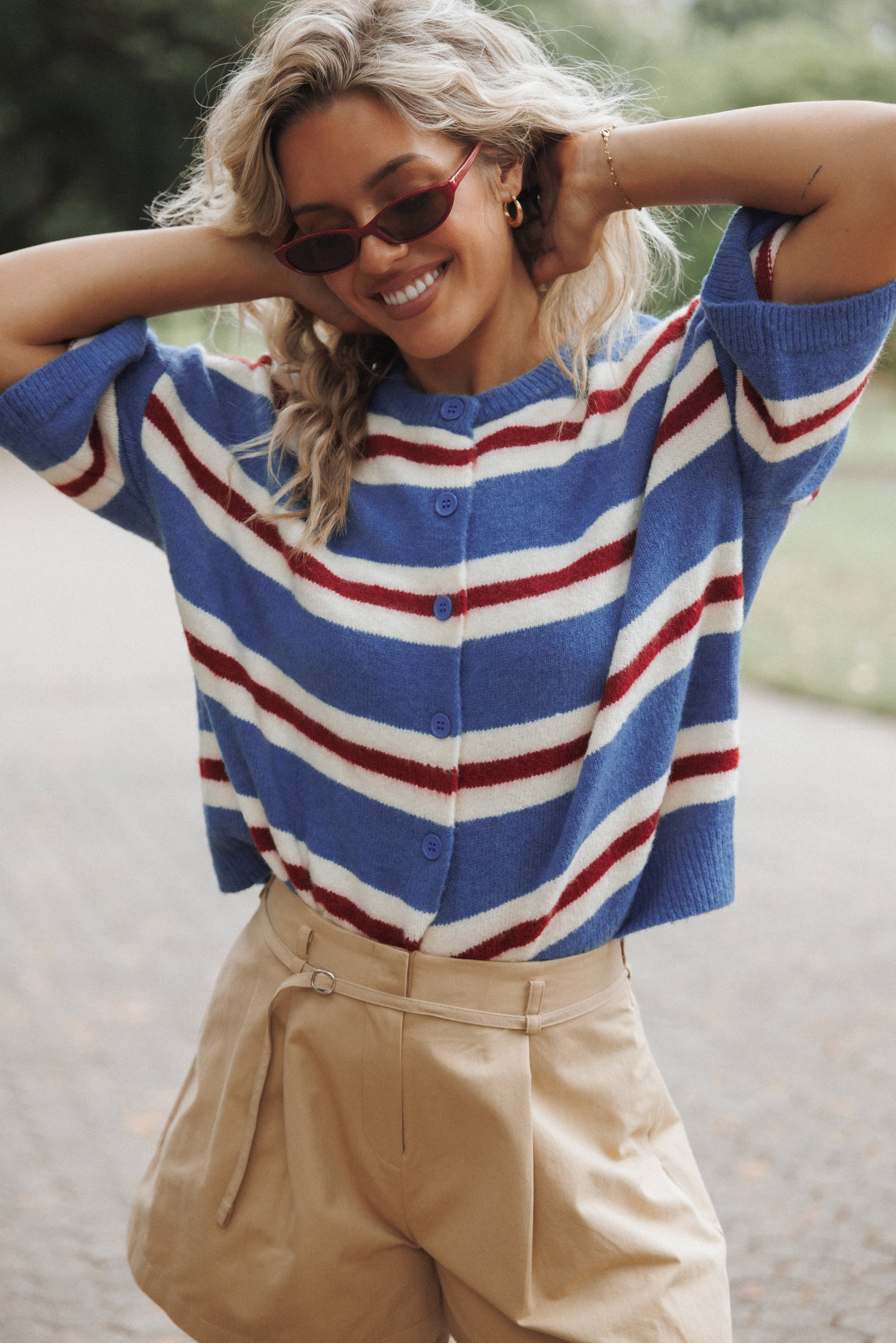 Image of Winona Pleated Front Tailored Long Short - Taupe
