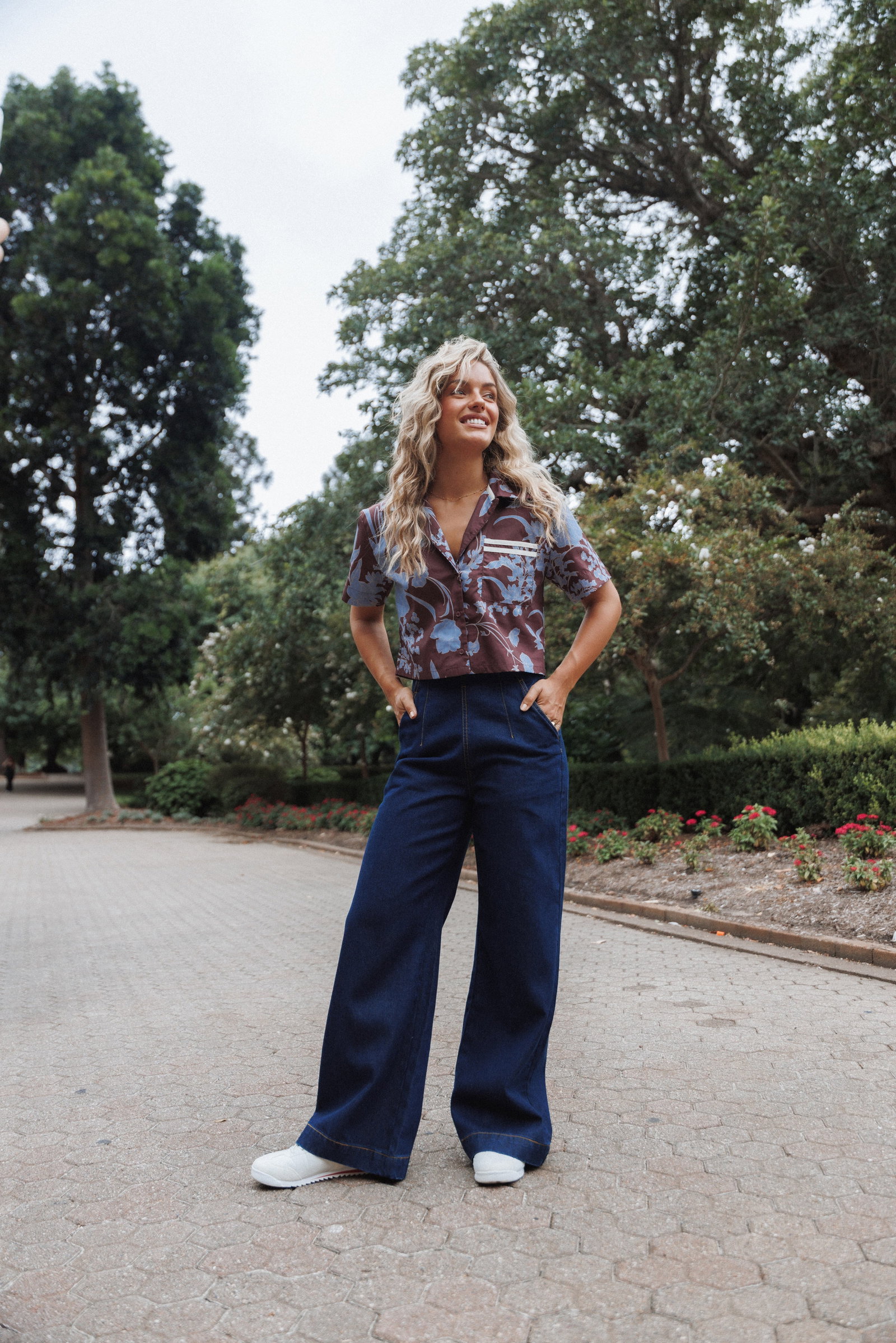 Image of Evandra Straight Leg Denim Trouser Pant - Indigo