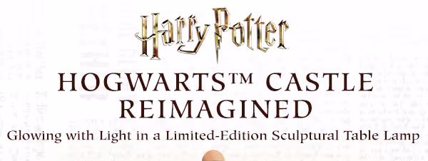 HOGWARTS(TM) Castle Reimagined Glowing with Light in a Limited-Edition Sculptural Table Lamp, available only from The Bradford Exchange.