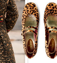 Leopard Lou Double Strap Mary Jane Flat Shoes