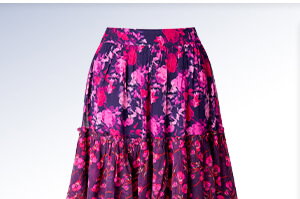 Floral Tiered Frill Maxi Skirt