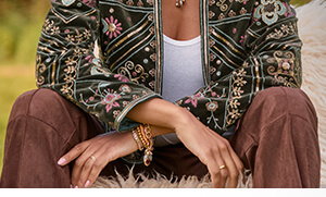 Bella Boutique Embroidered Edge To Edge Jacket