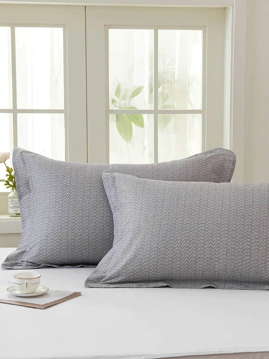 Kappa Microwave Gray Cotton Standard Pillow Sham Set