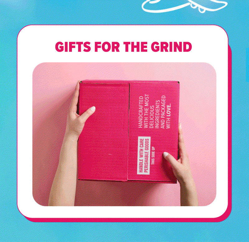 Gifts for the grind! Gifts come in a beautiful pink package.