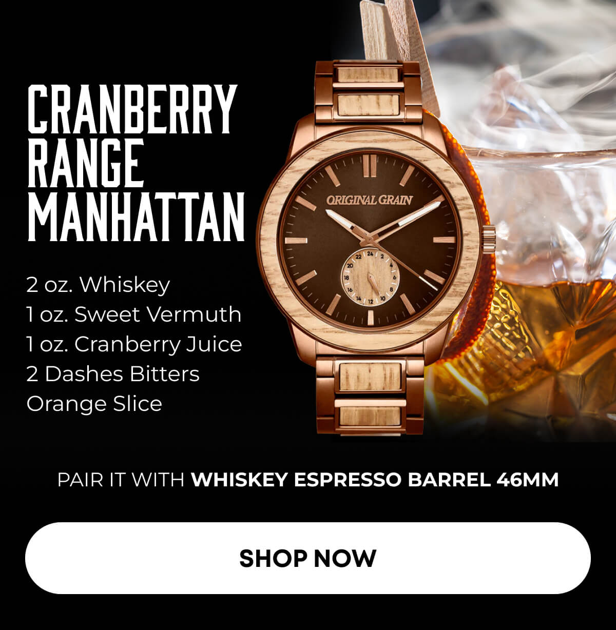 Whiskey Espresso Barrel 46mm