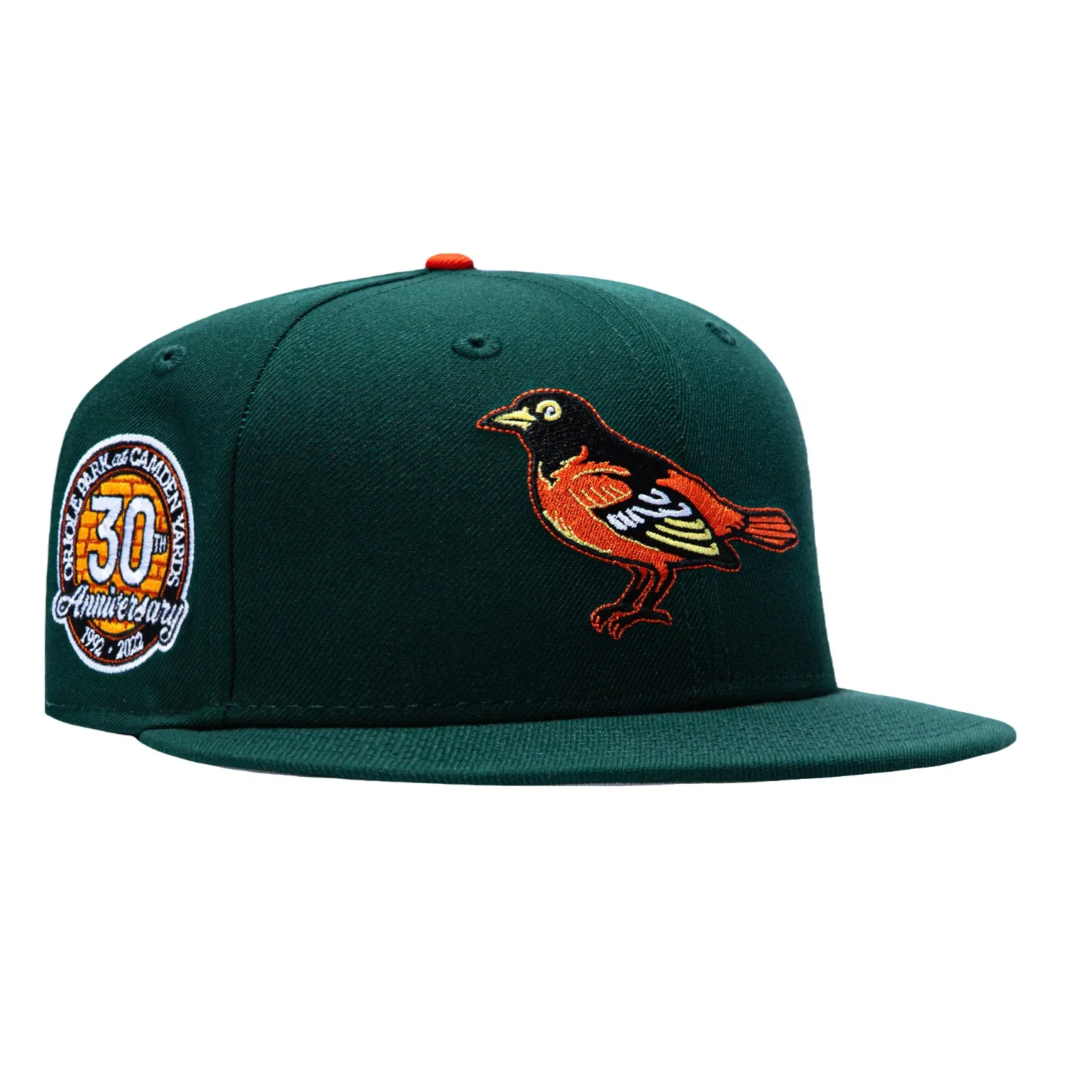 Image of New Era 59Fifty Baltimore Orioles 30th Anniversary Stadium Patch 1999 Hat - Green
