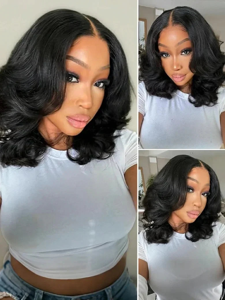 Sunber 13x4 Pre Everything Body Wave Shoulder Length Wavy Bob Wig With Face-Framing Layers Flash Sale