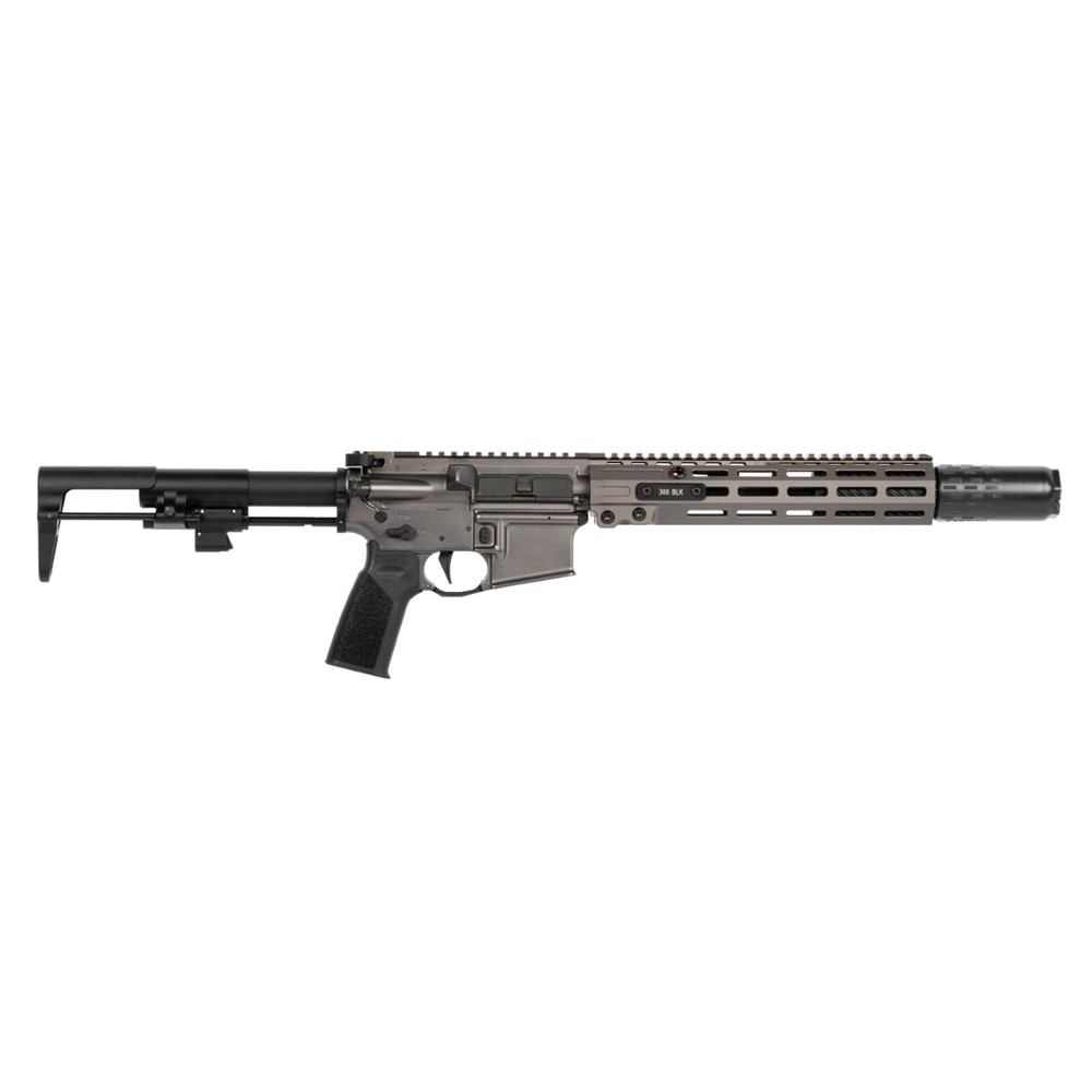 Image of Geissele GFW .300 BLK 8" Bbl F-16 Grey Short Barrel Rifle w/Huxwrx Flow 300 Suppressor 08-668HGV