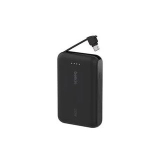 Belkin BoostCharge Power Bank 10K with Integrated Cable - Black