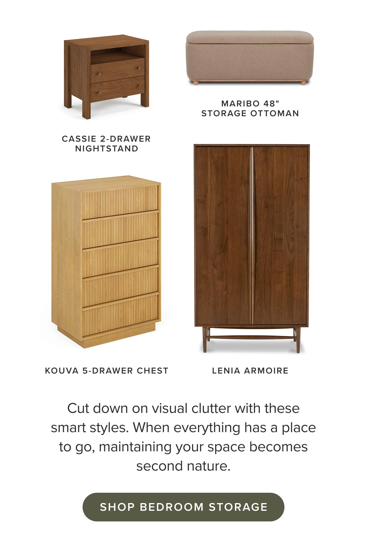 Shop bedroom storage.