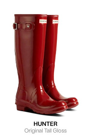 Hunter Women's Original Tall Gloss Boots in Red