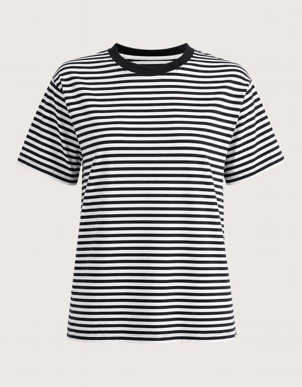 Relaxed Tee - Black/White Stripe