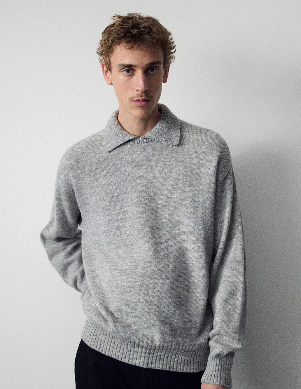 MHL. Grey Collared Jumper.
