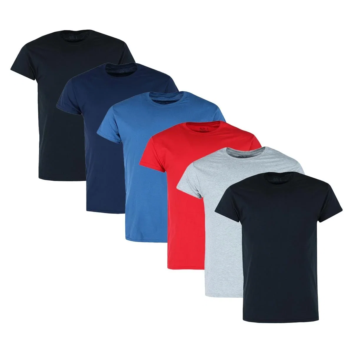 Image of Fruit of the Loom Men's Crew Neck Short Sleeve Assorted (6 Pack)