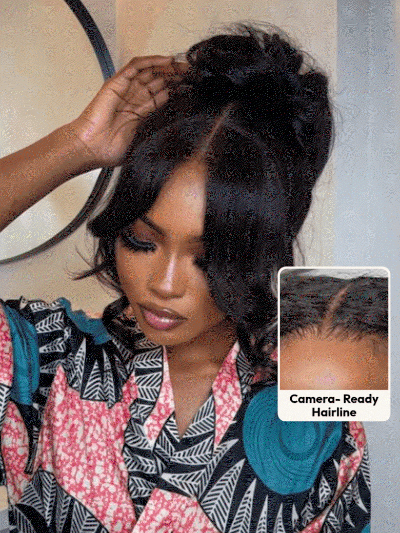 UNice 13x4 HD Real Scalp™ Wig Pull And Go Drawstring Loose Wave with Face Framing Curtain Bangs