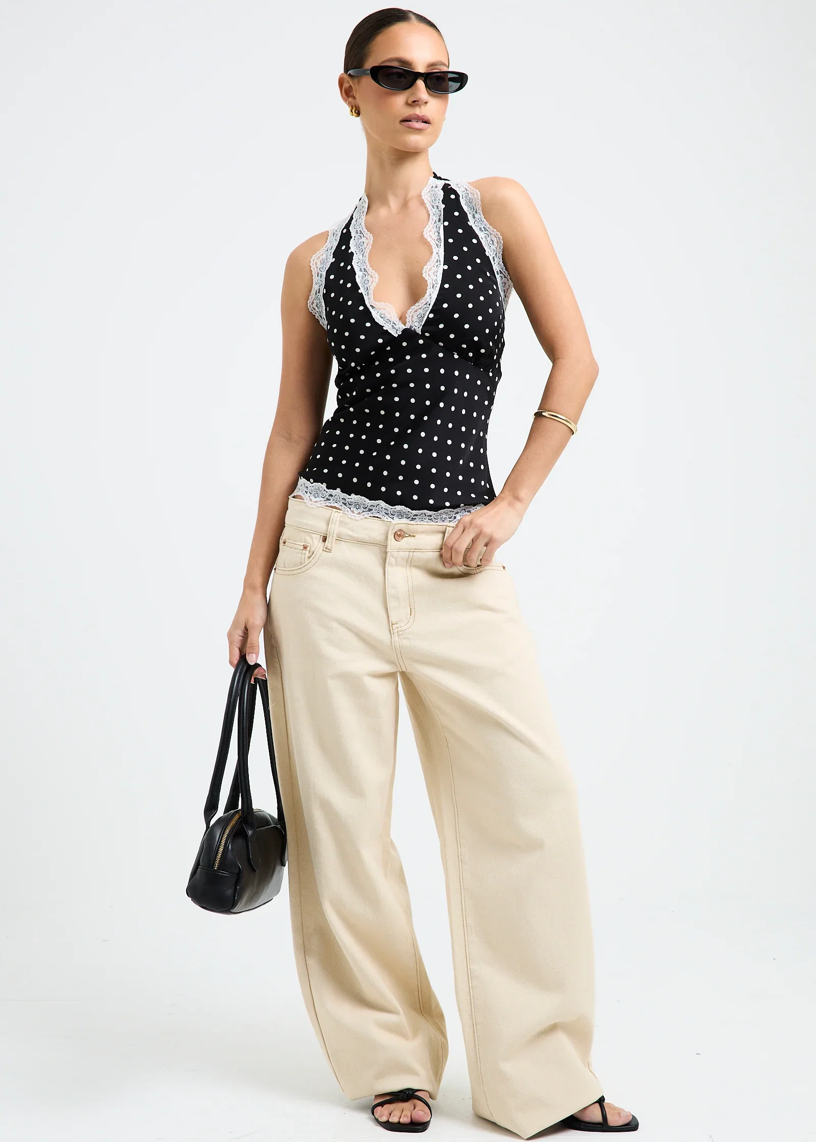 Image of Macko Polka Lace Halter Top