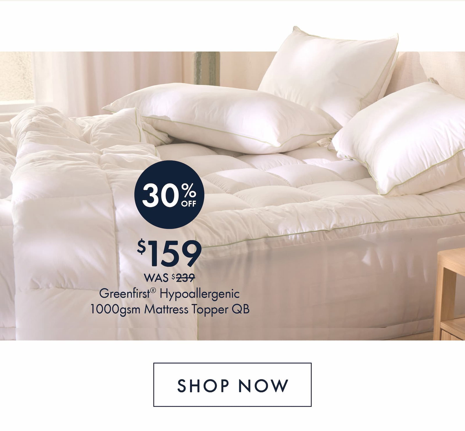 Hypoallergenic 1000gsm Mattress Topper