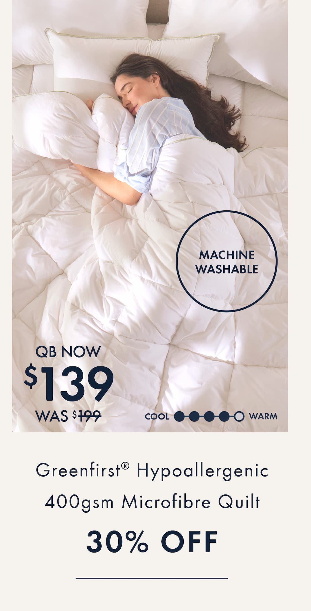 Hypoallergenic 400gsm Microfibre Quilt