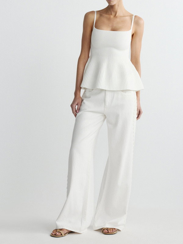 Alex Baggy Wide Leg — White Lace Aura