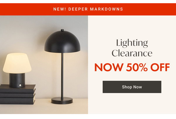Lighting Clearance: Now 50% OFF - Shop Now