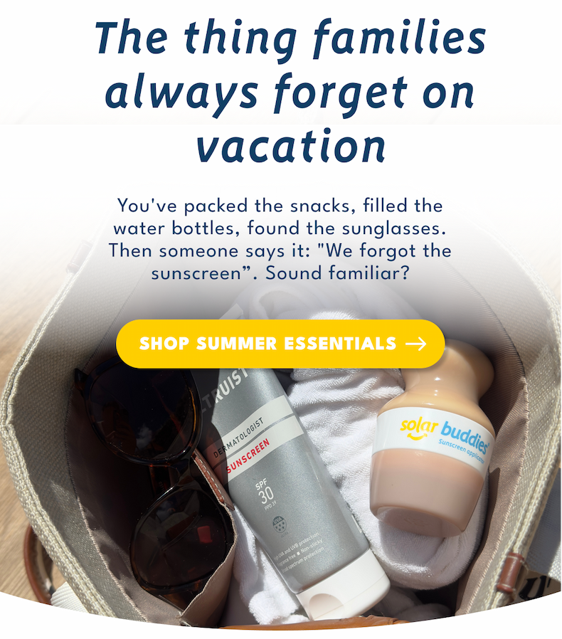 The thing families always forget on holiday  You've packed the snacks, filled the water bottles, found the sunglasses. Then someone says it: "We forgot the sun cream”. Sound familiar?
