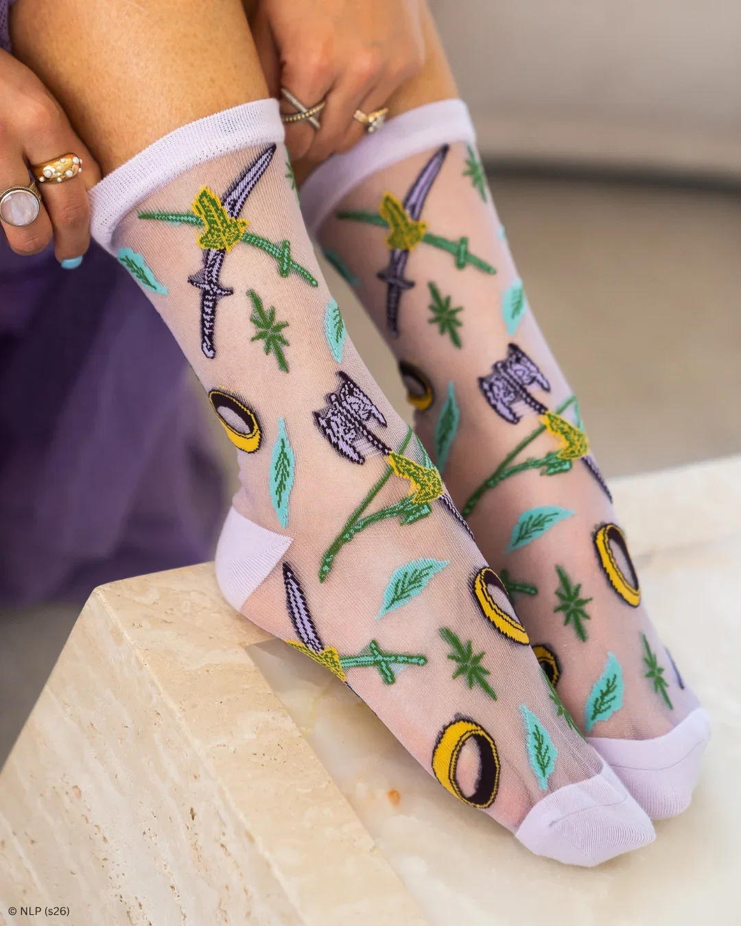 Image of The Lord of the Rings™ The Fellowship™ Shimmer Sheer Crew Sock