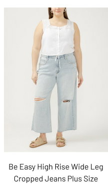 Be Easy High Rise Wide Leg Cropped Jeans Plus Size