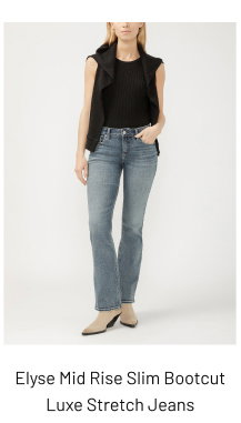 Elyse Mid Rise Slim Bootcut Luxe Stretch Jeans