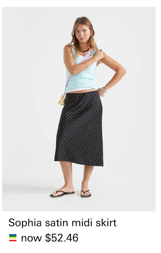 SOPHIA SATIN MIDI SKIRT