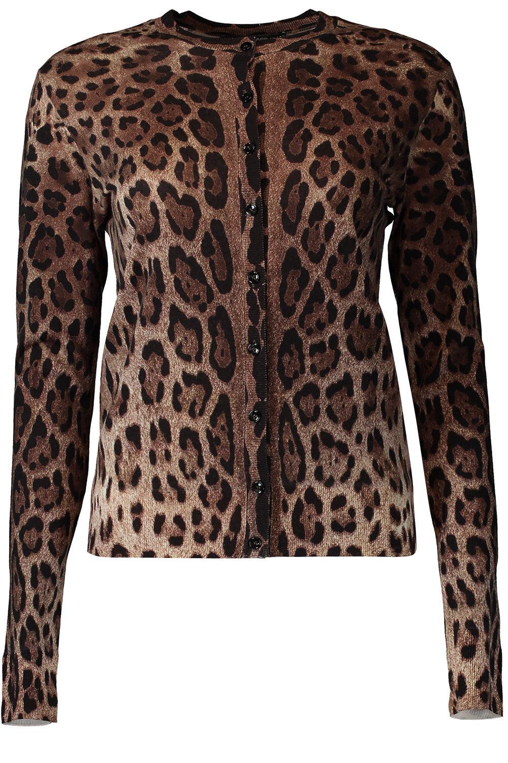 Image of knit cardigan - leo print