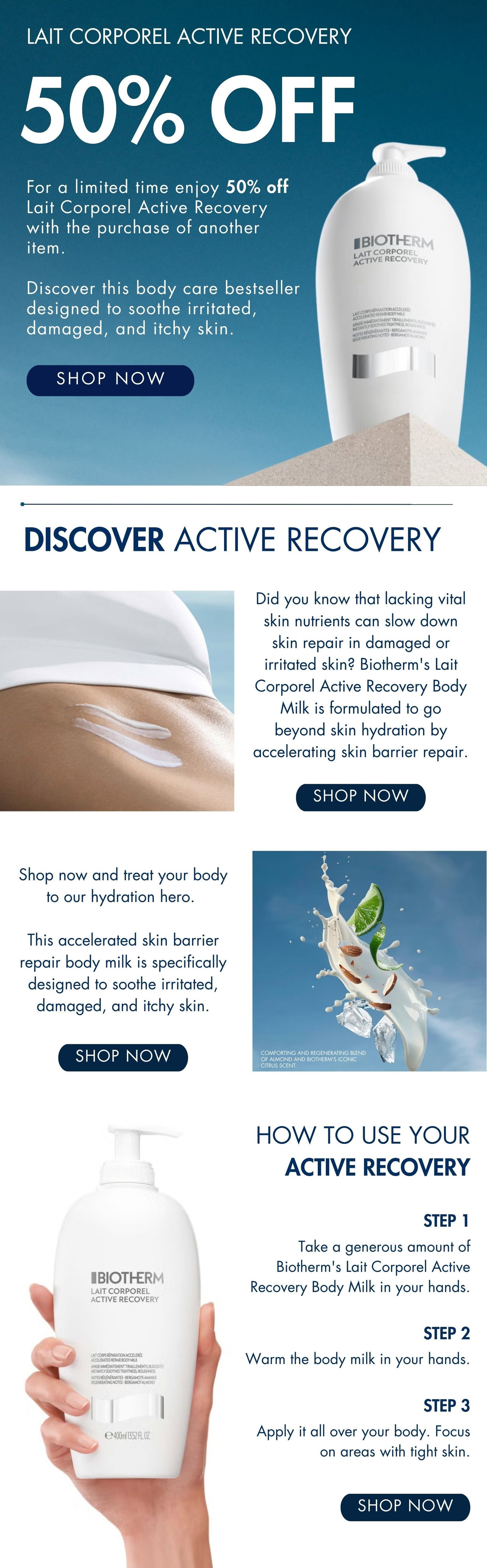 Shop Lait Corporel Active Recovery