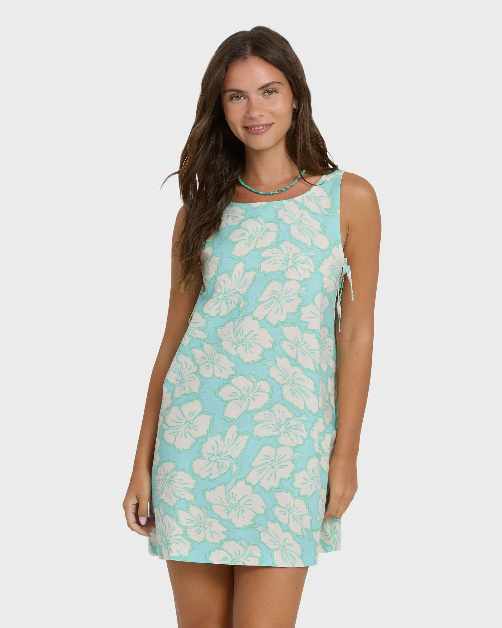 Image of Hibiscus Heaven Mini Dress - Waterfall