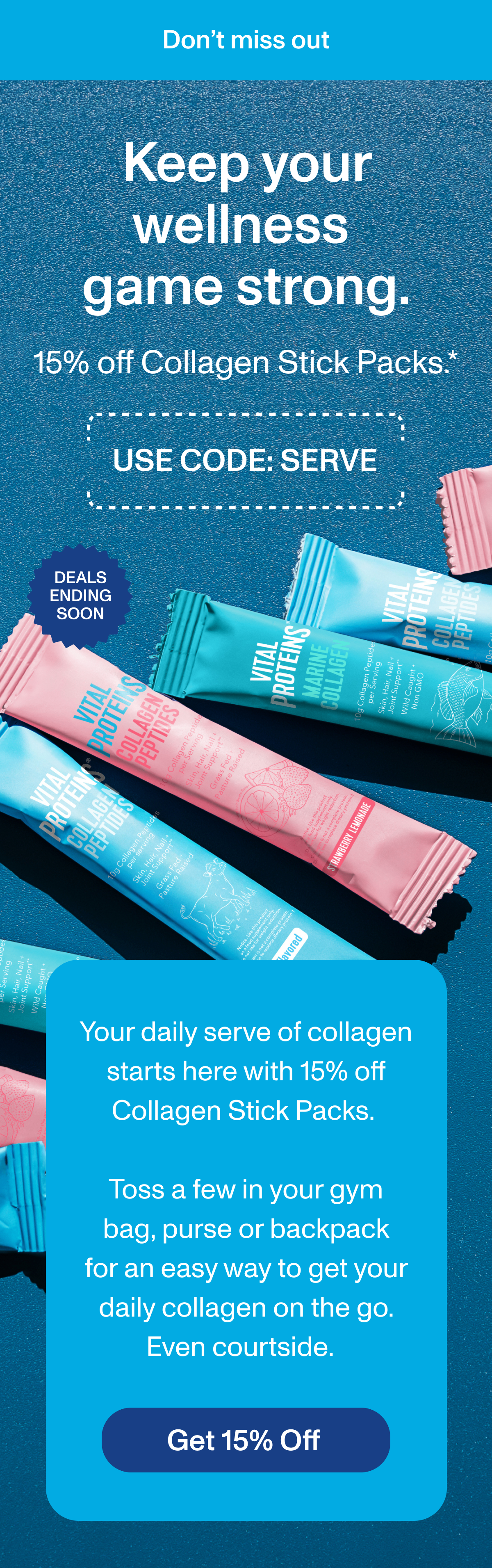 15% off Collagen Stick Packs.*