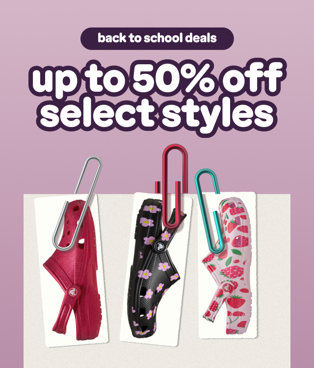 up to 50% off select styles