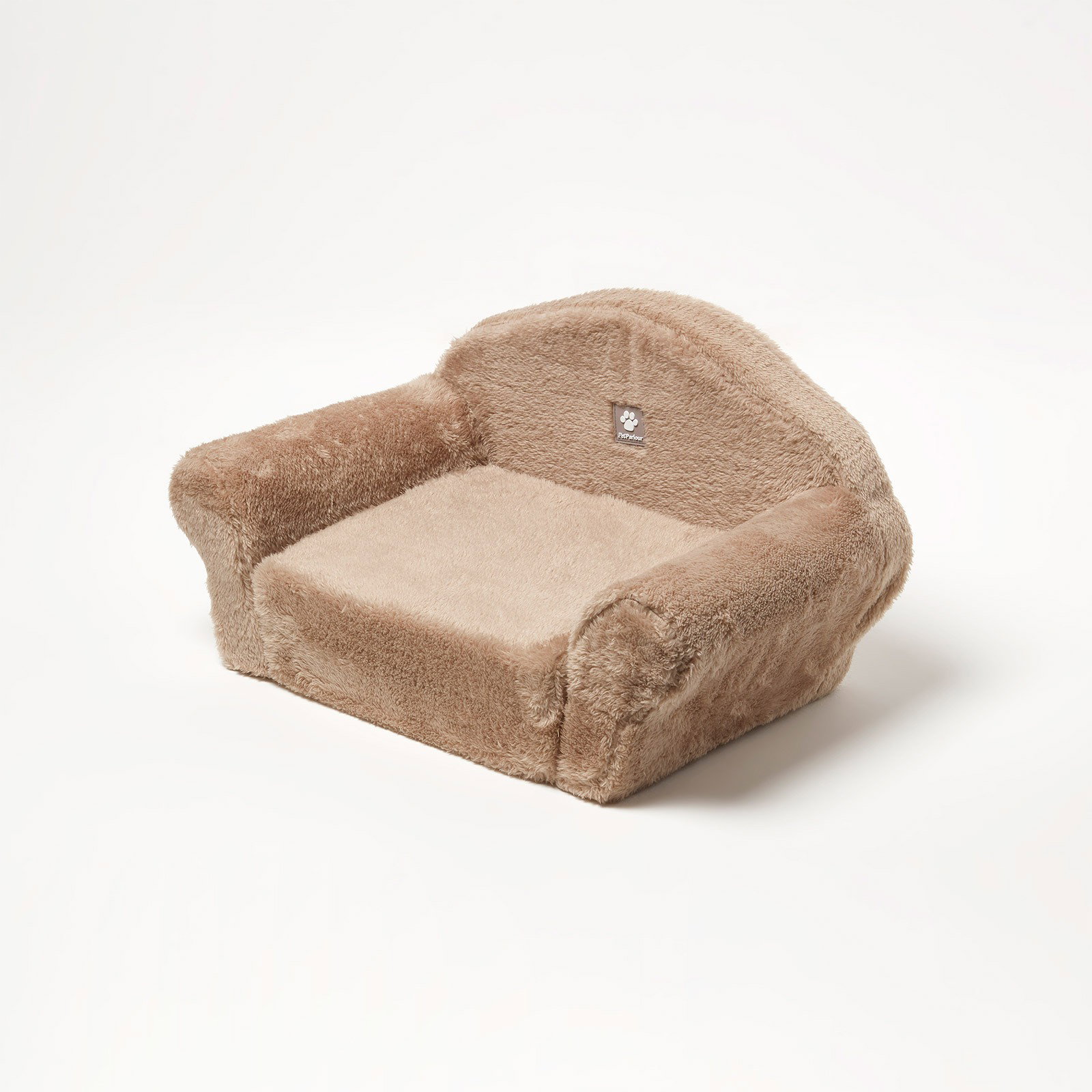 Image of Small Dog Bed Plush Fold Out Sofa Pet Bed - Beige