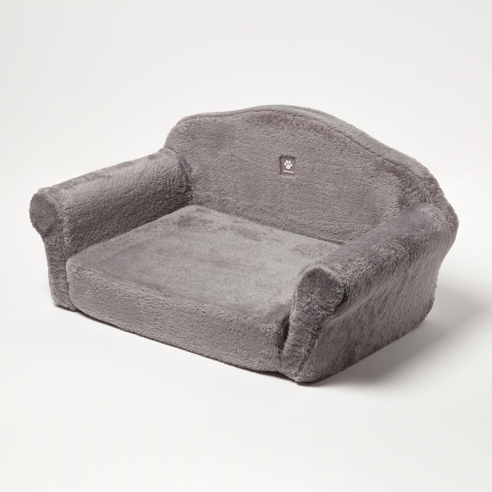 Image of Large Dog Bed Plush Fold Out Sofa Pet Bed - Grey