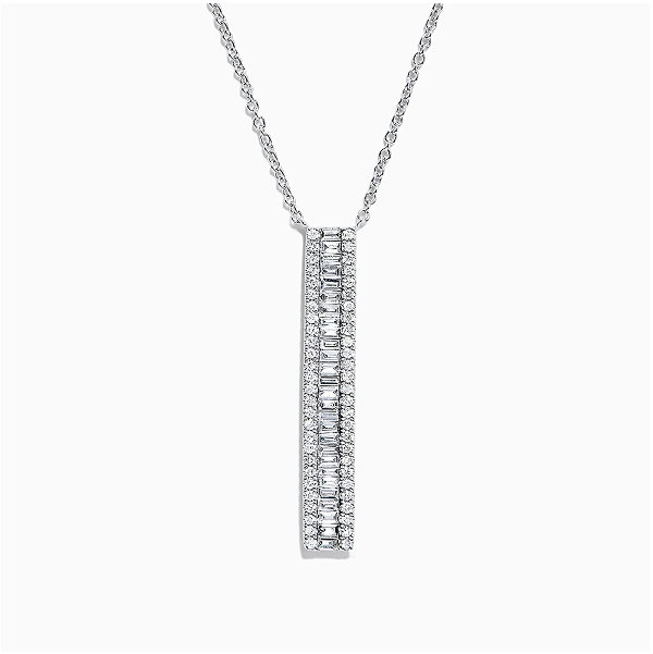 Classique 14K White Gold Diamond Vertical Necklace, 0.61 TCW