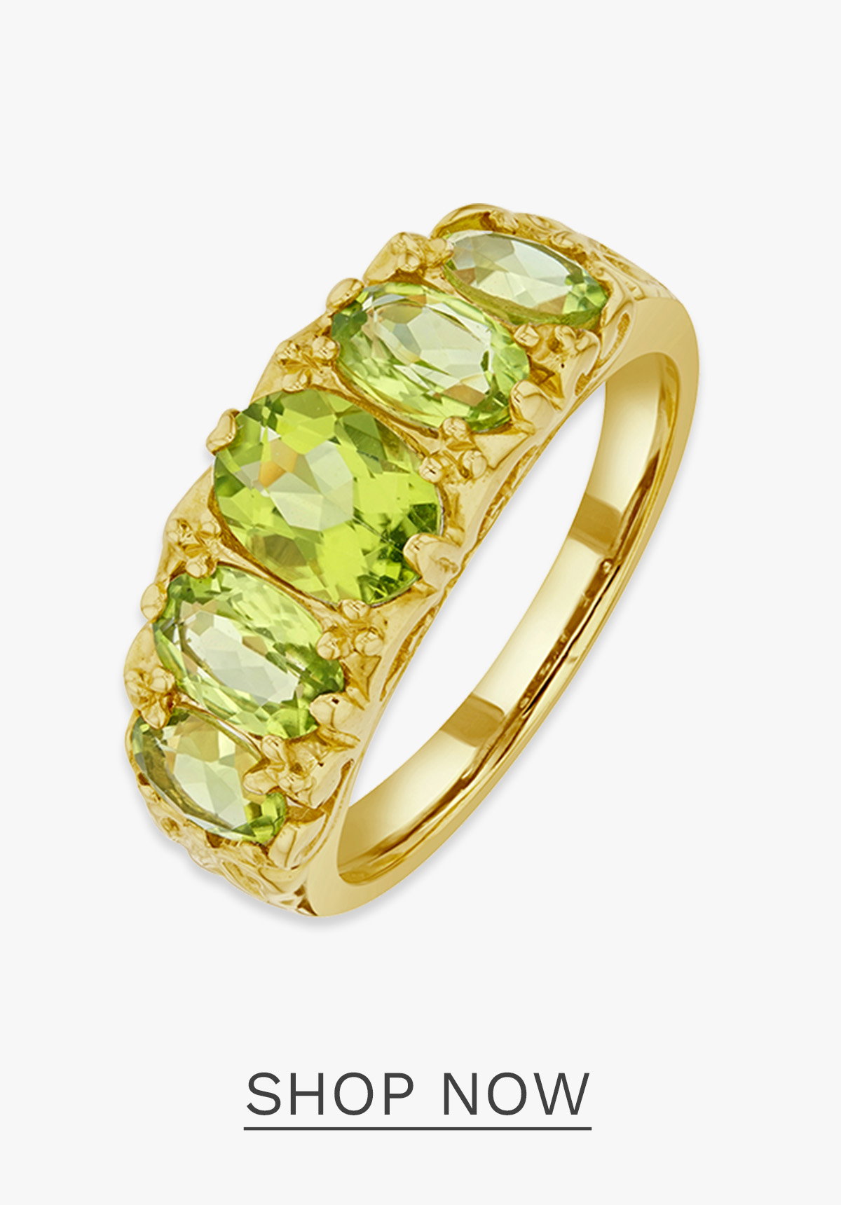 Peridot 2.72CT 9K Yellow Gold Ring