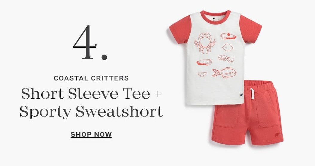 4. Short Sleeve Tee + Sporty Sweatshort Outfit - Shop Now