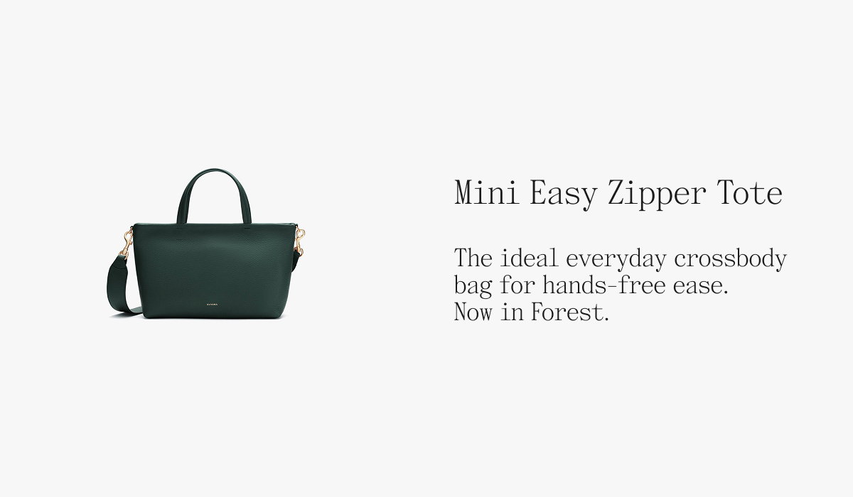 Mini Easy Zipper Tote The ideal everyday crossbody bag for hands-free ease. Now in Forest.